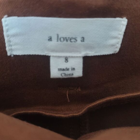 A loves A Brown Wide leg Raw Hem Womens Pants Size 8 - Picture 3 of 13